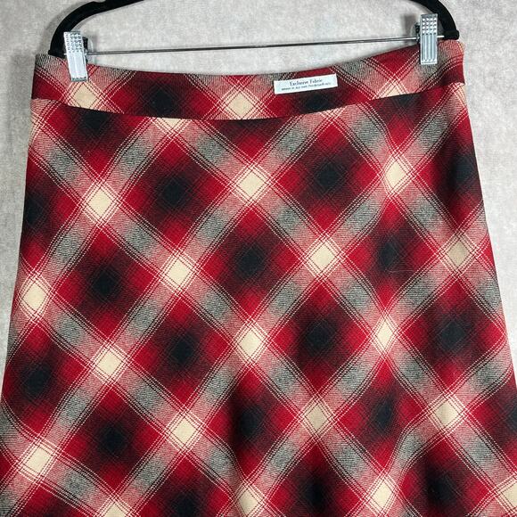 Pendleton Skirt Womens 14 Red Black Tartan Plaid Wool A-Line Career Scottish - Picture 2 of 13
